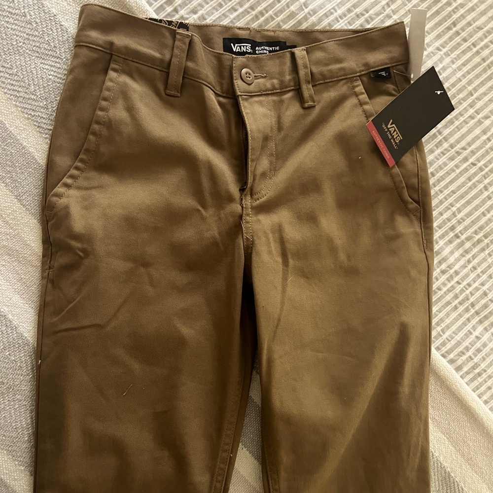 NWT Vans tan/brown boys pants size 10/25 slim fit